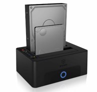 ICY BOX Docking stanica IB-1232CL-U3, 2x 2.5"/3.5" HDD, USB 3.0, crni